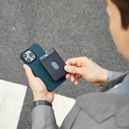 Защитный чехол Pitaka MagEZ Case 4 для iPhone 15 Pro Max Twill Black / Blue Защитный чехол Pitaka MagEZ Case 4 для iPhone 15 Pro Max Twill Black / Blue