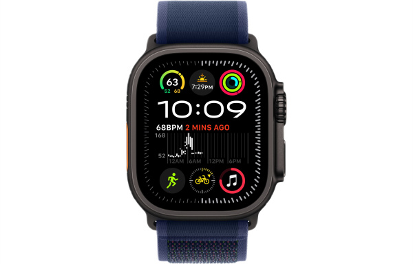 Часы Apple Watch Ultra 2 (2024) 49mm Black Titanium Case with Blue Trail Loop - S/M (GPS + Cellular)