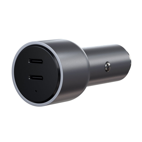 Автомобильное зарядное устройство Satechi 40W Dual USB-C Car Charger (PD) Space Gray