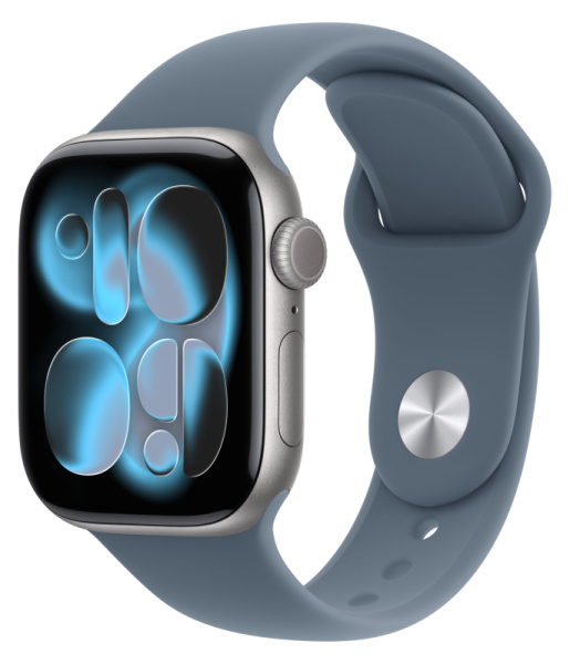 Часы Apple Watch Series 11 46mm Space Gray Aluminum Case with Anchor Blue Sport Band (GPS) (размер M/L)
