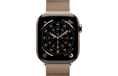 Часы Apple Watch Series 11 42mm Gold Titanium Case with Gold Milanese Loop (GPS + LTE)