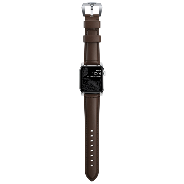 Ремешок Nomad Traditional Band для Apple Watch 44/45/46/49mm Brown / Silver Hardware