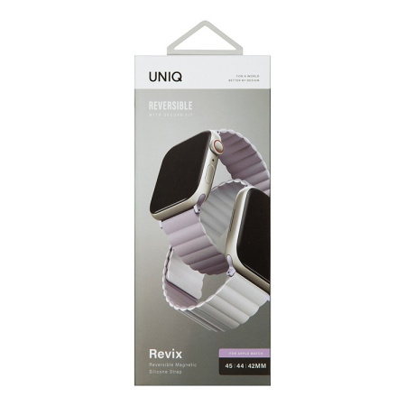 Ремешок Uniq для Apple Watch 42-45 mm Revix Reversible Magnetic Lilac/White