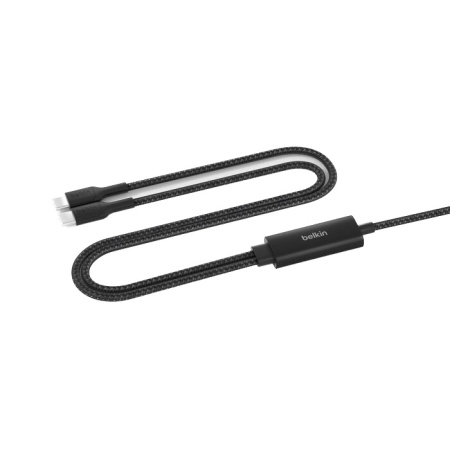 Кабель двойной Belkin BoostCharge Pro 2-in-1 140W USB-C - USB-C 1,5м Braided Dual Charging Cable Black