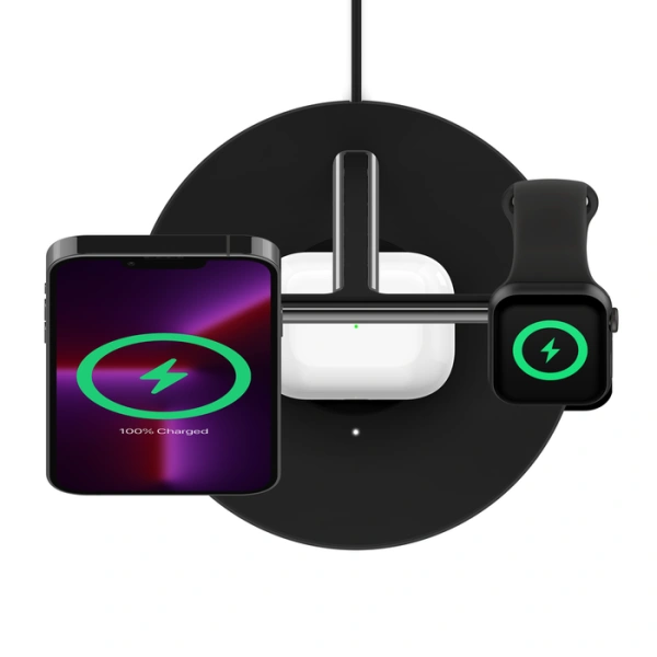 Беспроводная док-станция Belkin BOOST↑CHARGE PRO 3-in-1 Wireless Charger with MagSafe Black