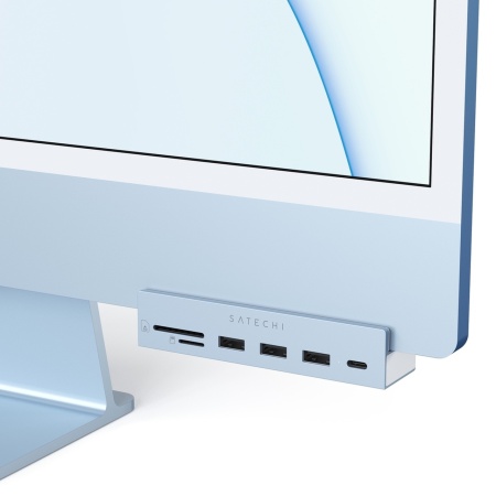 Мульти хаб Satechi USB-C Clamp Hub для iMac (2021) голубой (ST-UCICHB)