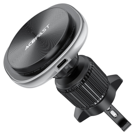Магнитный держатель с беспроводной зарядкой ACEFAST D41 Fast Wireless Charger Magnetic Car Holder Silver