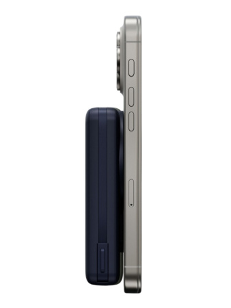 Внешний аккумулятор EnergEA MagPac PRO Plus (CCC) 10000mAh Magsafe QI2 15W USB-C 20W with cable and Stand Blue