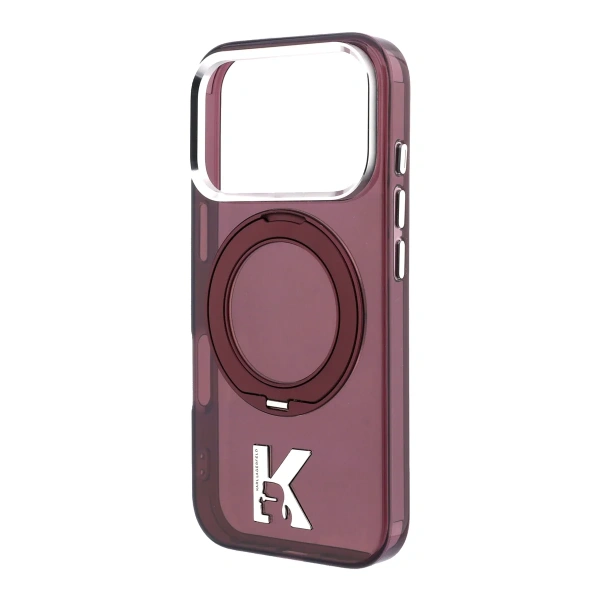 Защитный чехол Lagerfeld для iPhone 18 Pro /17 Pro Ring stand Burgundy (MagSafe)