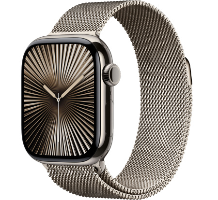 Часы Apple Watch Series 10 42mm Natural Titanium Case with Natural Milanese Loop (GPS + LTE)