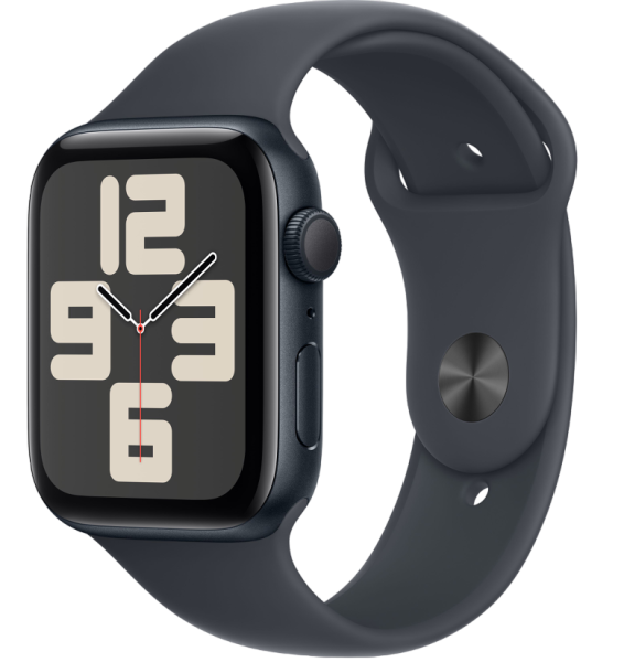 Часы Apple Watch SE (2024) 44mm Midnight Aluminum Case with Midnight Sport Band (GPS) (размер M/L)