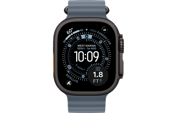 Apple Watch Ultra 3 (2025) 49mm Black Titanium Case with Anchor Blue Ocean Band (GPS + Cellular)