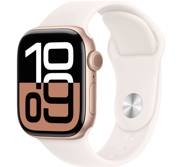 Часы Apple Watch Series 10 42mm Rose Gold Aluminum Case with Light Blush Sport Band (GPS) (размер S/M)