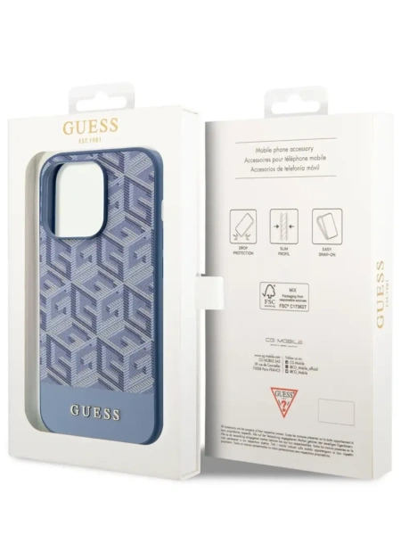 Чехол Guess для iPhone 15 Pro Max MagSafe G CUBE Hard Blue