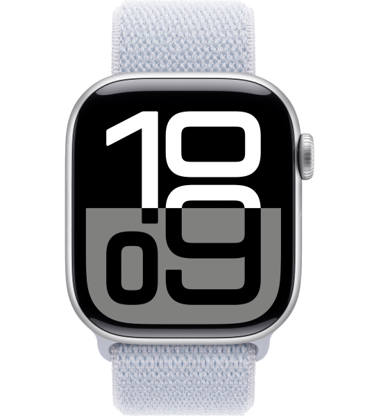 Часы Apple Watch Series 10 46mm Silver Aluminum Case with Blue Cloud Sport Loop (GPS)