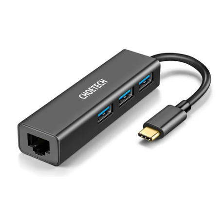 USB-концентратор Choetech 4 в 1 3 x USB 3.0, RJ45 (HUB-U02)