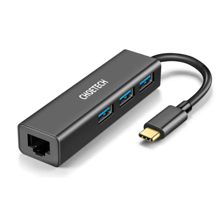 USB-концентратор Choetech 4 в 1 3 x USB 3.0, RJ45 (HUB-U02) USB-концентратор Choetech 4 в 1 3 x USB 3.0, RJ45 (HUB-U02)