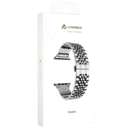 Ремешок Lyambda Castor для Apple Watch 42-45 мм Silver