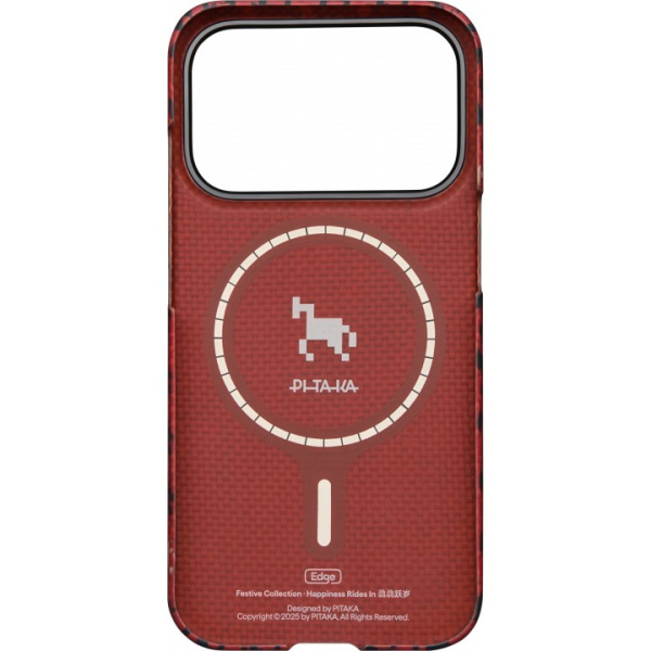 Защитный чехол Pitaka Happiness Rides Edge для iPhone 17 Pro Maroon