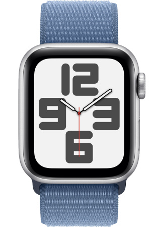 Часы Apple Watch SE (2023) 40mm Silver Aluminum Case with Winter Blue Sport Loop (GPS)