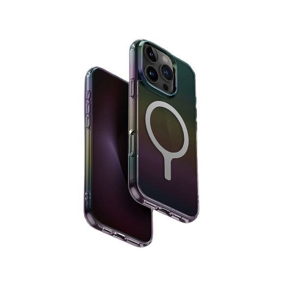 Защитный чехол Uniq для iPhone 16 Pro Iridescia (hologrophic) Magsafe Midnight Quartz