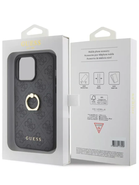 Чехол Guess для iPhone 15 Pro 4G + Ring Hard Grey