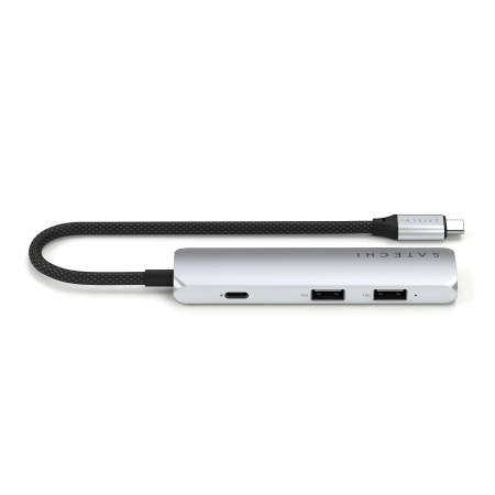 Адаптер Satechi 4-in-1 USB-C Slim Multiport Adapter 4K 1хUSB-C PD 2xUSB-A 3.2 Gen2 1хHDMI 4K@60Hz Silver Адаптер Satechi 4-in-1 USB-C Slim Multiport Adapter 4K 1хUSB-C PD 2xUSB-A 3.2 Gen2 1хHDMI 4K@60Hz Silver