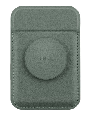 Магнитный бумажник UNIQ Flixa Magnetic Card Wallet with MagSafe Lichen Green