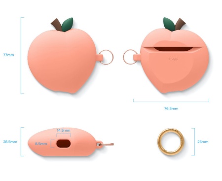 Чехол Elago Peach Silicone Hang Сase для AirPods Peach