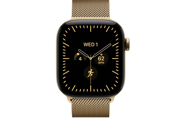 Часы Apple Watch Series 12 42mm Radiant Gold Titanium Case with Radiant Gold Milanese Loop (GPS + LTE)