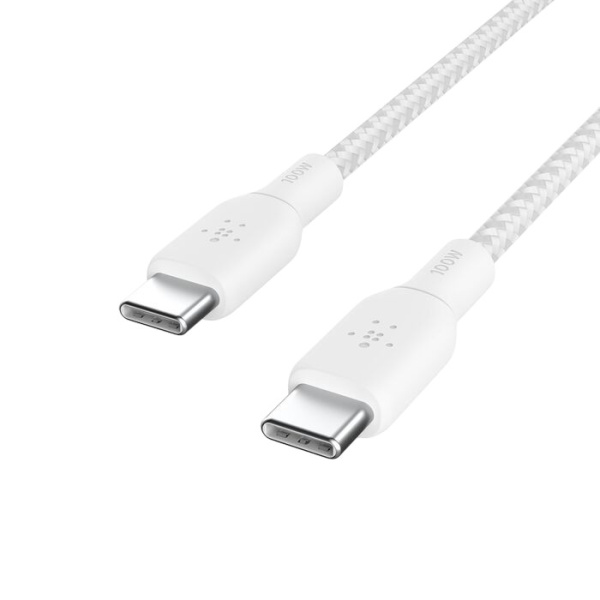 Кабель Belkin BoostCharge 100W USB-C to USB-C 2.0 Braided Cable 3m White