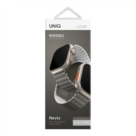 Ремешок Uniq для Apple Watch 42-49 mm Revix Reversible Magnetic Grey/White