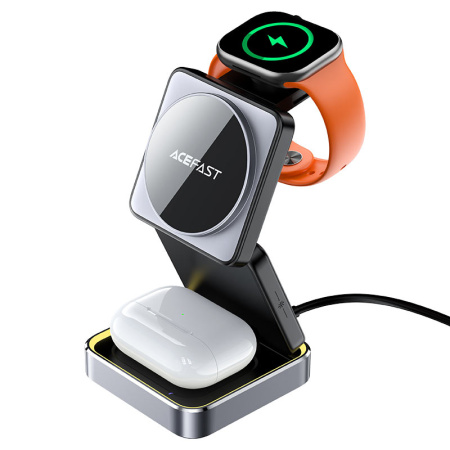 Беспроводное зарядное устройство ACEFAST Fast Wireless Charger Desktop Holder E20 3-in-1 Black