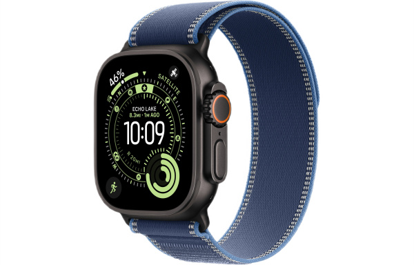 Apple Watch Ultra 3 (2025) 49mm Black Titanium Case with Blue/Bright Blue Trail Loop (GPS + Cellular) (S/M)