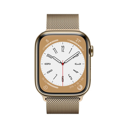 Часы Apple Watch Series 8 41mm Gold Stainless Steel Case with Gold Milanese Loop (GPS+Cellular)
