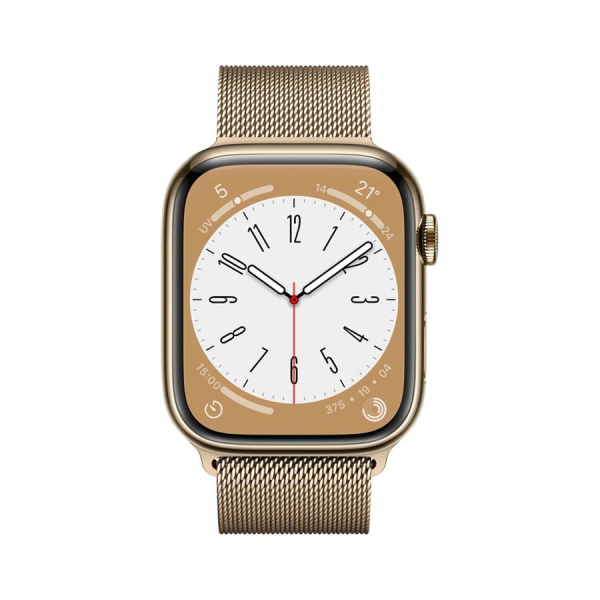 Часы Apple Watch Series 8 41mm Gold Stainless Steel Case with Gold Milanese Loop (GPS+Cellular)