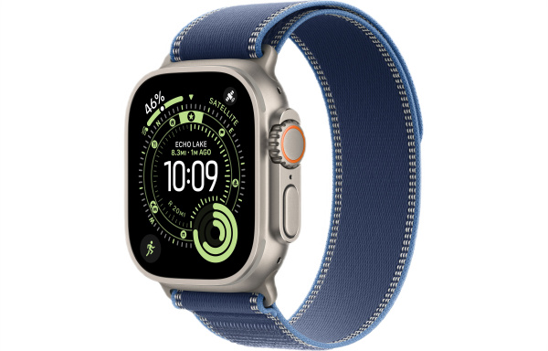 Apple Watch Ultra 3 (2025) 49mm Natural Titanium Case with Blue/Bright Blue Trail Loop (GPS + Cellular) (S/M)