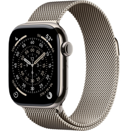 Часы Apple Watch Series 11 42mm Natural Titanium Case with Natural Milanese Loop (GPS + LTE)