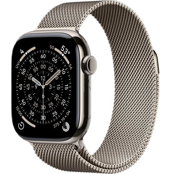 Часы Apple Watch Series 11 42mm Natural Titanium Case with Natural Milanese Loop (GPS + LTE)