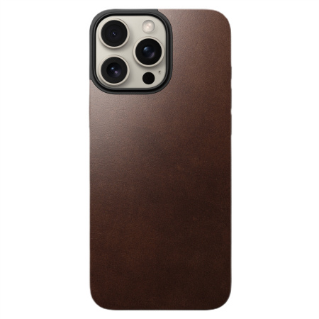 Чехол Nomad Magnetic Leather Back для iPhone 16 Pro Max Brown