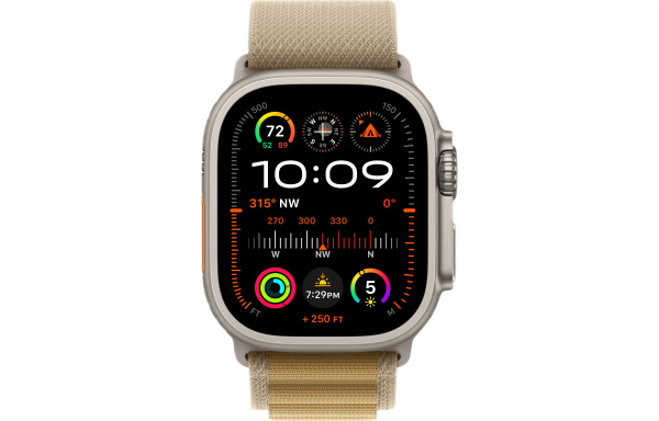 Часы Apple Watch Ultra 2 (2024) 49mm Natural Titanium Case with Tan Alpine Loop Band - Small (GPS + Cellular)