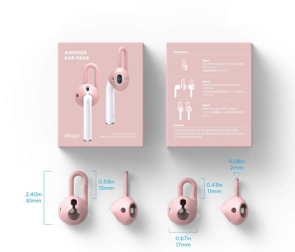 Держатель Elago для AirPods Earpad (2 пары) Pink