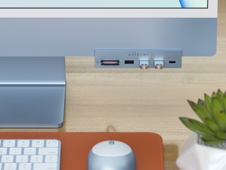 Мульти хаб Satechi USB-C Clamp Hub для iMac (2021) голубой (ST-UCICHB)