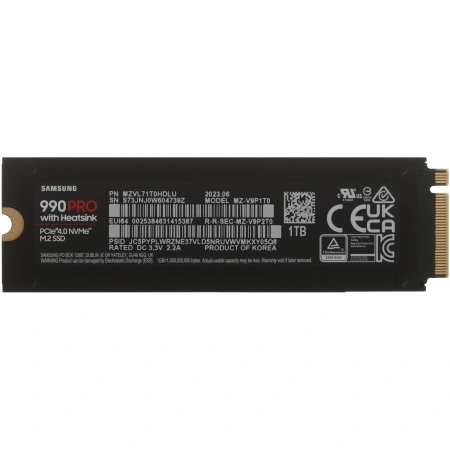 SSD-накопитель Samsung 990 PRO with Heatsink 1Tb NVMe M.2