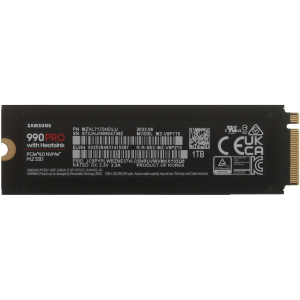 SSD-накопитель Samsung 990 PRO with Heatsink 1Tb NVMe M.2