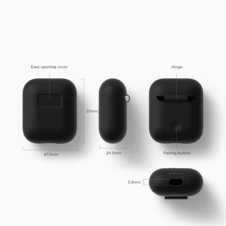 Чехол Elago для AirPods Silicone Сase Black