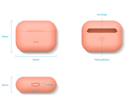 Чехол Elago для AirPods Pro Silicone Сase Peach