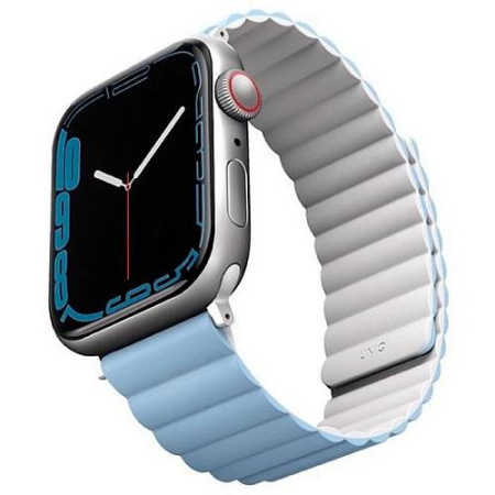 Ремешок Uniq для Apple Watch 42-45 mm Revix Reversible Magnetic White/Blue (Уцененный)