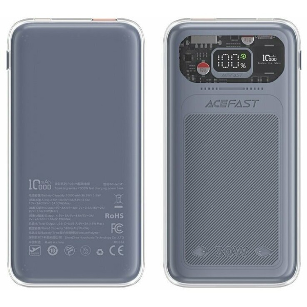 Внешний аккумулятор ACEFAST M1-10000 Sparkling Series 30W Fast Charge Mica Grey