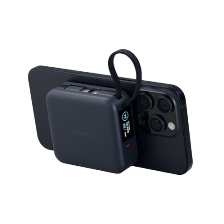 Внешний аккумулятор Energea Magpac Mini Plus Wireless Power Bank 10000mAh With Build in USB-C Cable & Display Blue